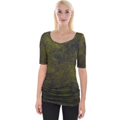 Green Background Texture Grunge Wide Neckline Tee