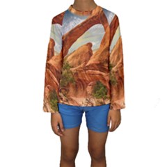 Canyon Desert Rock Scenic Nature Kids  Long Sleeve Swimwear by Celenk