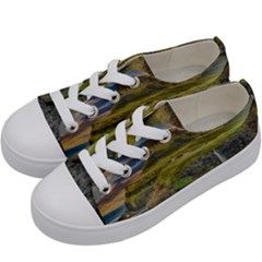 Coastline Waterfall Landscape Kids  Low Top Canvas Sneakers