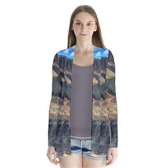 Nature Landscape Mountains Outdoor Drape Collar Cardigan by Celenk