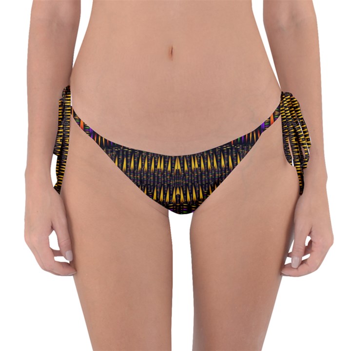 Hot As Candles And Fireworks In Warm Flames Reversible Bikini Bottom