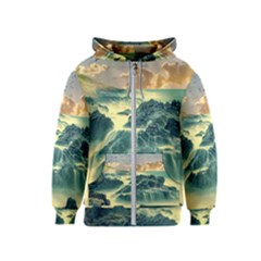 Coastline Sea Nature Sky Landscape Kids  Zipper Hoodie by Celenk