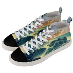 Coastline Sea Nature Sky Landscape Men s Mid-top Canvas Sneakers