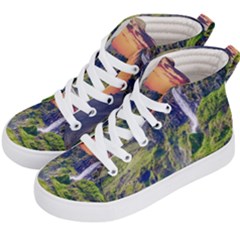 Waterfall Landscape Nature Scenic Kid s Hi-top Skate Sneakers by Celenk