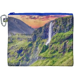 Waterfall Landscape Nature Scenic Canvas Cosmetic Bag (xxxl) by Celenk