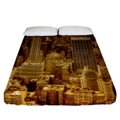 New York Empire State Building Fitted Sheet (queen Size) by Celenk