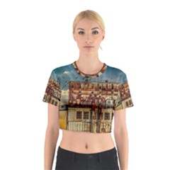 Ruin Abandoned Building Urban Cotton Crop Top by Celenk