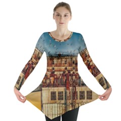 Ruin Abandoned Building Urban Long Sleeve Tunic  by Celenk