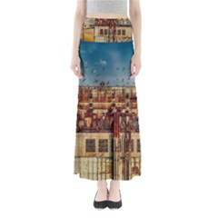 Ruin Abandoned Building Urban Full Length Maxi Skirt by Celenk