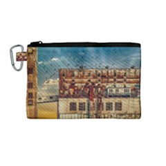 Ruin Abandoned Building Urban Canvas Cosmetic Bag (medium) by Celenk