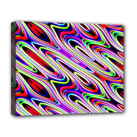 Multi Color Wave Abstract Pattern Deluxe Canvas 20  X 16   by Celenk