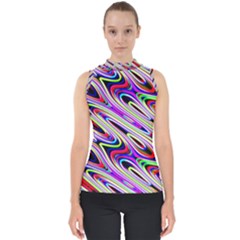 Multi Color Wave Abstract Pattern Shell Top