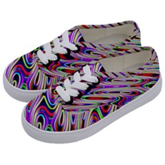 Multi Color Wave Abstract Pattern Kids  Classic Low Top Sneakers by Celenk