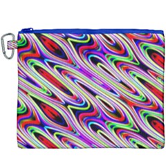 Multi Color Wave Abstract Pattern Canvas Cosmetic Bag (xxxl)