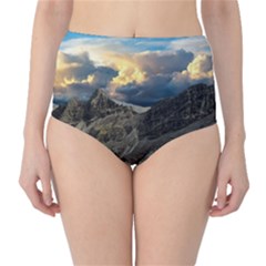 Landscape Clouds Scenic Scenery High-Waist Bikini Bottoms