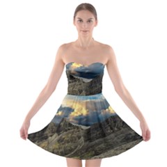 Landscape Clouds Scenic Scenery Strapless Bra Top Dress