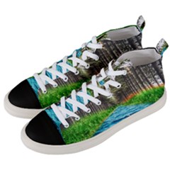 River Forest Landscape Nature Men s Mid-top Canvas Sneakers