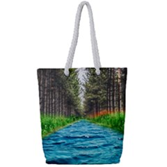 River Forest Landscape Nature Full Print Rope Handle Tote (small) by Celenk