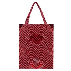 Red Wave Pattern Classic Tote Bag by Celenk