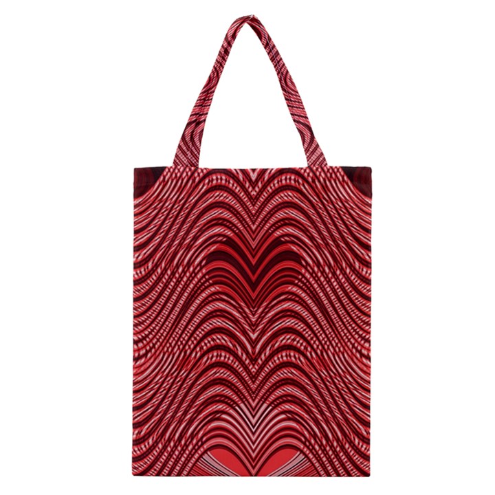 Red Wave Pattern Classic Tote Bag