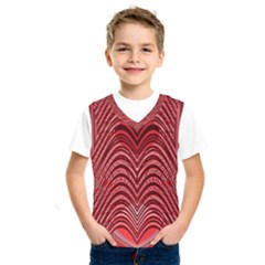 Red Wave Pattern Kids  Sportswear by Celenk