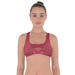 Red Wave Pattern Got No Strings Sports Bra by Celenk