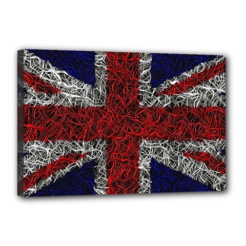 Union Jack Flag Uk Patriotic Canvas 18  X 12  by Celenk