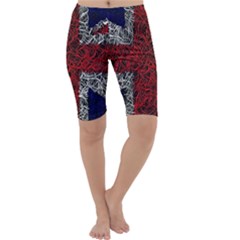 Union Jack Flag Uk Patriotic Cropped Leggings  by Celenk