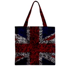 Union Jack Flag Uk Patriotic Zipper Grocery Tote Bag by Celenk