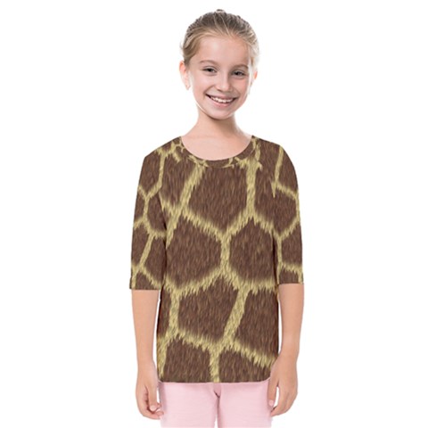 Background Texture Giraffe Kids  Quarter Sleeve Raglan Tee by Celenk