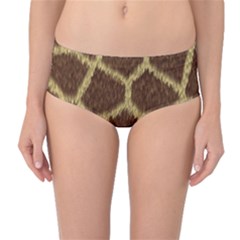 Background Texture Giraffe Mid-waist Bikini Bottoms by Celenk