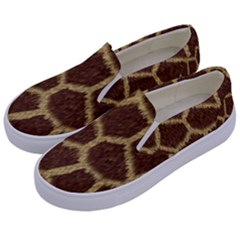 Background Texture Giraffe Kids  Canvas Slip Ons by Celenk