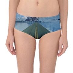 Road Ice Landscape Mid-waist Bikini Bottoms