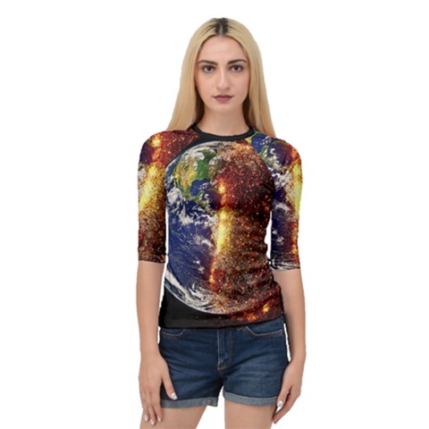 Climate Change Global Warming Quarter Sleeve Raglan Tee by Celenk