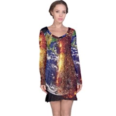 Climate Change Global Warming Long Sleeve Nightdress by Celenk