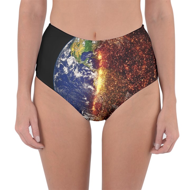 Climate Change Global Warming Reversible High-Waist Bikini Bottoms