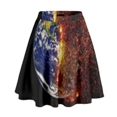 Climate Change Global Warming High Waist Skirt by Celenk