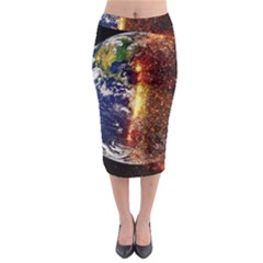 Climate Change Global Warming Midi Pencil Skirt by Celenk