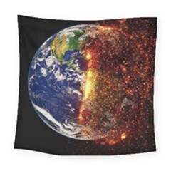 Climate Change Global Warming Square Tapestry (large) by Celenk