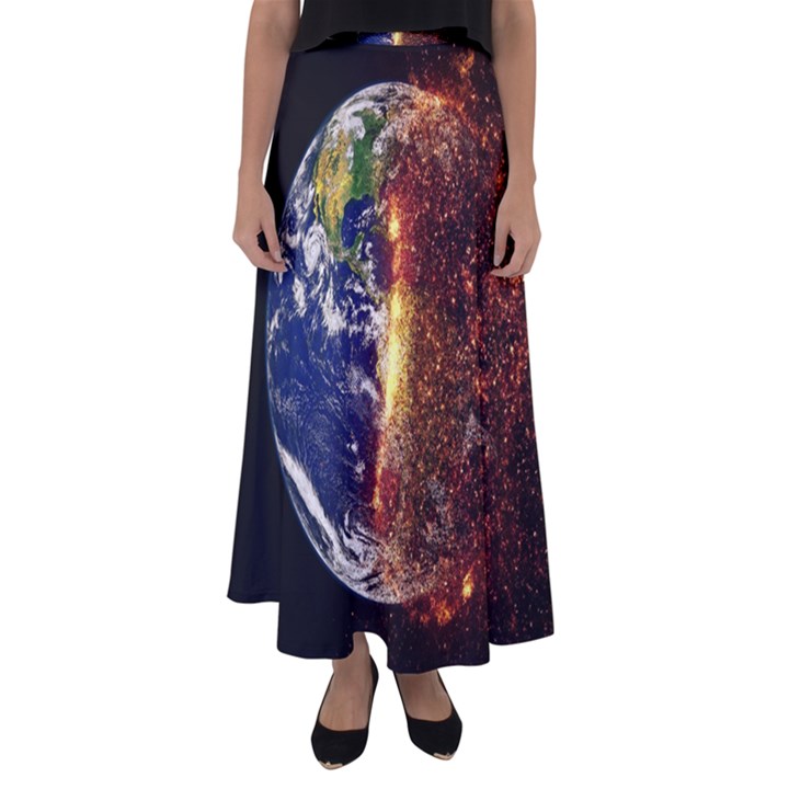 Climate Change Global Warming Flared Maxi Skirt