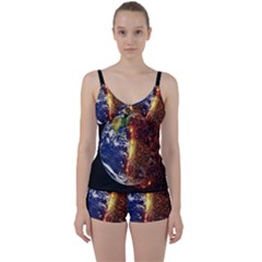 Climate Change Global Warming Tie Front Two Piece Tankini by Celenk