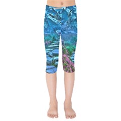 Pathway Nature Landscape Outdoor Kids  Capri Leggings  by Celenk