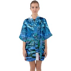 Pathway Nature Landscape Outdoor Quarter Sleeve Kimono Robe