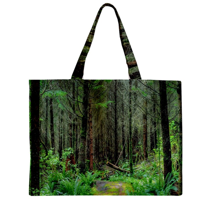 Forest Woods Nature Landscape Tree Zipper Mini Tote Bag