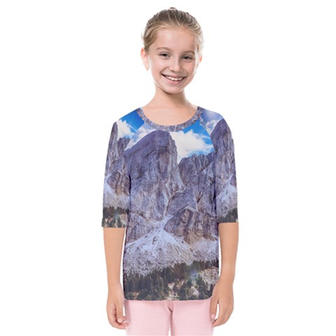 Rock Sky Nature Landscape Stone Kids  Quarter Sleeve Raglan Tee by Celenk