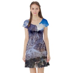 Rock Sky Nature Landscape Stone Short Sleeve Skater Dress by Celenk