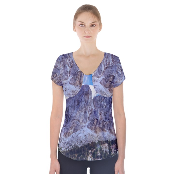 Rock Sky Nature Landscape Stone Short Sleeve Front Detail Top