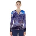 Rock Sky Nature Landscape Stone V-Neck Long Sleeve Top View1