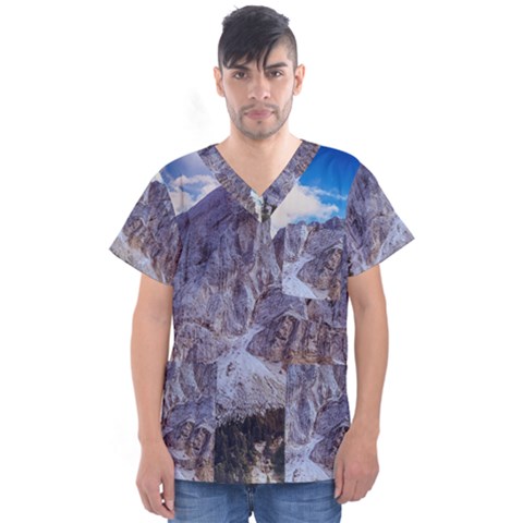 Rock Sky Nature Landscape Stone Men s V-neck Scrub Top by Celenk