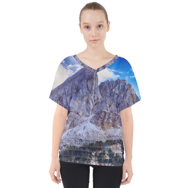 Rock Sky Nature Landscape Stone V-Neck Dolman Drape Top